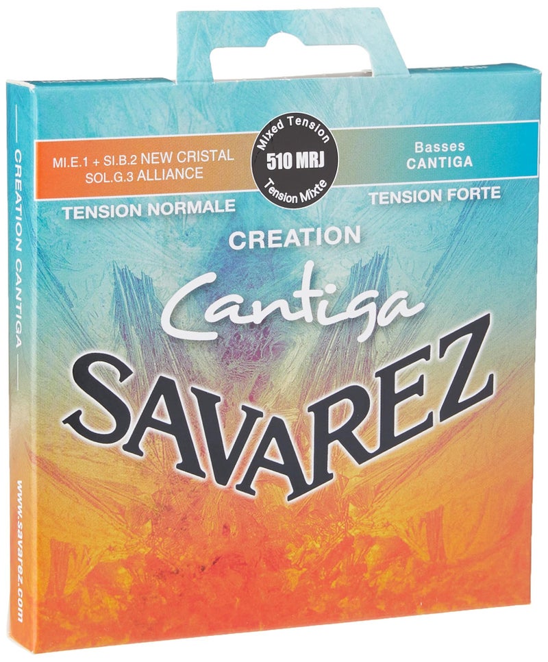 Savarez Classical Guitar Strings Creation Cantiga 510MRJ New Cristal 1st "e" and 2nd "B", Alliance 3rd "G", Cantiga Basses, Mixed Tension, Full Set (STSAV51-50479) - Image 1